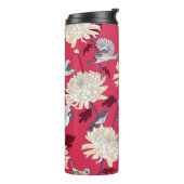 Vogels & Chrysanten: Bloemen Thermosbeker (Gedraaid links)