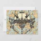 Vogels Damask Chandelier Wedding RSVP (Voorkant)