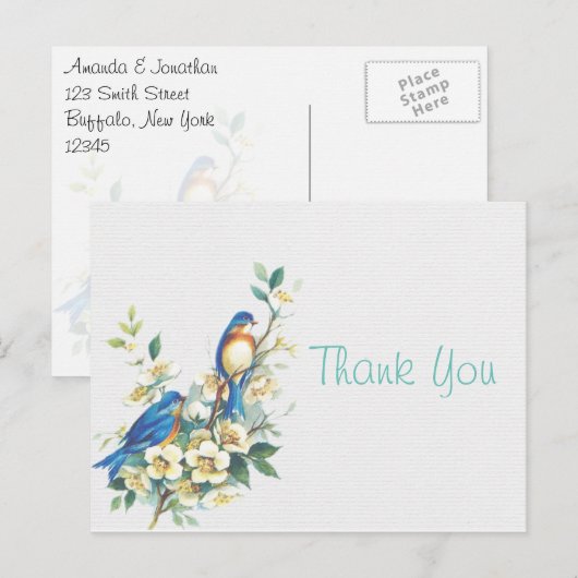  vogels Dank je wel Briefkaart (Voorkant / Achterkant)