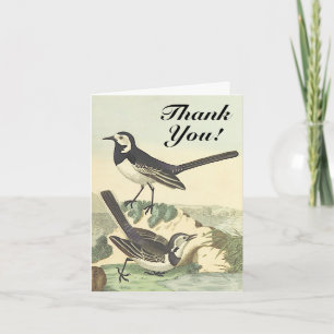 Vogels "Dank je wel!" Vintage uitstraling Kaart