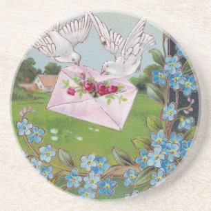 Vogels De post leveren Zandsteen Onderzetter