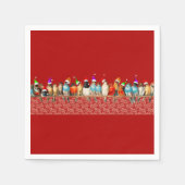 Vogels die de kerstman dragen zitten op een baard servet (Voorkant)