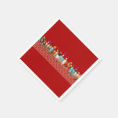 Vogels die de kerstman dragen zitten op een baard servet (Hoek)