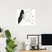 Vogels die een doezelaar breken poster (Thuiskantoor)