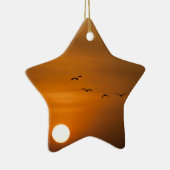 Vogels die in de zon vliegen keramisch ornament (Rechts)