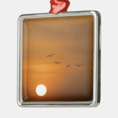 Vogels die in de zon vliegen metalen ornament (Links)