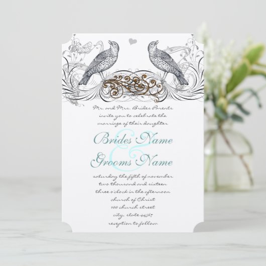  vogels die je kiest voor de uitnodiging tot het h (Staand voorkant)