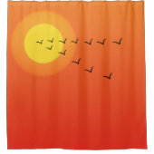 Vogels die naar de zon vliegen douchegordijn (Voorkant)
