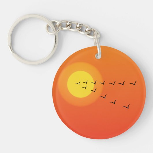 Vogels die naar de zon vliegen sleutelhanger (Voorkant)