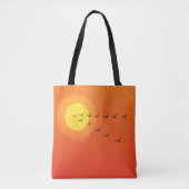 Vogels die naar de zon vliegen tote bag (Voorkant)