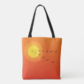 Vogels die naar de zon vliegen tote bag (Achterkant)