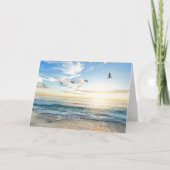 Vogels die over de oceaan vliegen kaart (Voorkant)