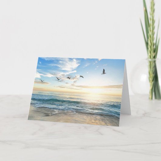 Vogels die over de oceaan vliegen kaart (Voorkant)