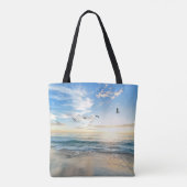 Vogels die over de oceaan vliegen tote bag (Achterkant)