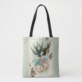 vogels die paaseieren groen vervoeren tote bag