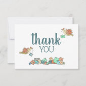 Vogels die post bezorgen bedankje kaart (Voorkant)