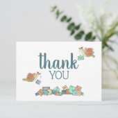 Vogels die post bezorgen bedankje kaart (Staand voorkant)