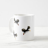 Vogels die Puffin Fun vliegen Koffiemok (Voorkant links)