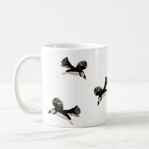 Vogels die Puffin Fun vliegen Koffiemok