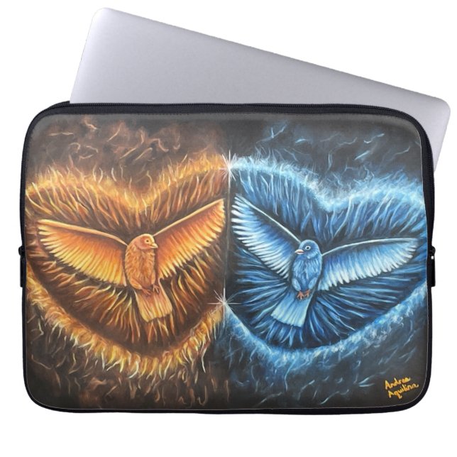 Vogels die samen vliegen- laptop sleeve (Voorkant)