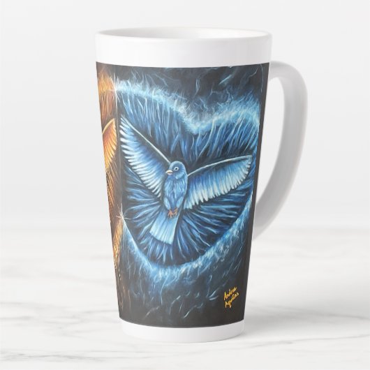 Vogels die samen vliegen- latte mok (Rechterhoek)