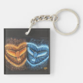 Vogels die samen vliegen- sleutelhanger (Achterkant)