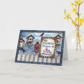 Vogels die - Wenskaart tjilpen Kaart (Gele Bloem)