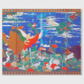 Vogels, dieren en bloeiende Planten (links) Jakuch Cadeaupapier (Vlak)