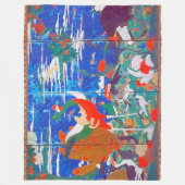 Vogels, dieren en bloeiende Planten (links) Jakuch Fleece Deken (Voorkant)