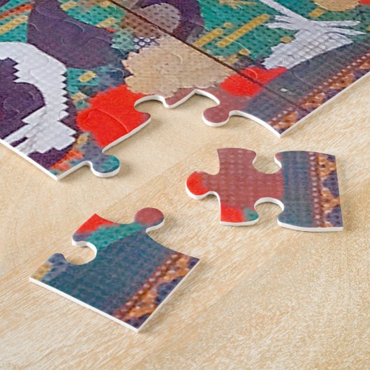 Vogels, dieren en bloeiende Planten (links) Jakuch Legpuzzel (Zijkant)