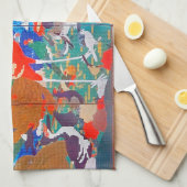 Vogels, dieren en bloeiende Planten (links) Jakuch Theedoek (Quarter Fold)