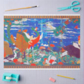 Vogels, dieren en bloeiende Planten (links) Jakuch Tissuepapier (Craft)