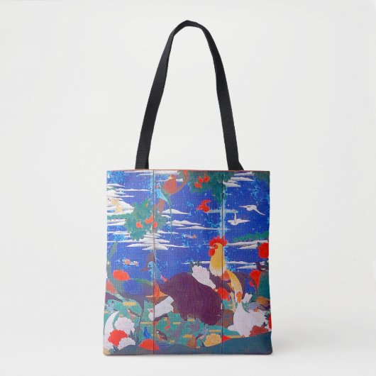 Vogels, dieren en bloeiende Planten (links) Jakuch Tote Bag (Voorkant)