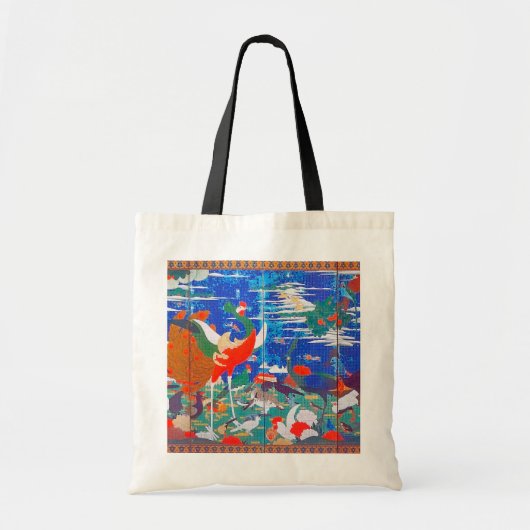 Vogels, dieren en bloeiende Planten (links) Jakuch Tote Bag (Voorkant)