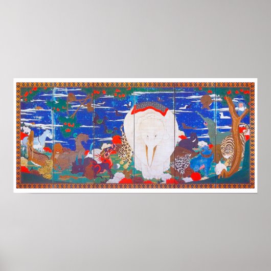 Vogels, dieren en bloeiende Planten (rechts) Jakuc Poster (Voorkant)