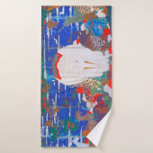 Vogels, dieren en bloeiende Planten (rechts)Jakuch Badhanddoek (Badhanddoek)