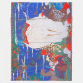 Vogels, dieren en bloeiende Planten (rechts)Jakuch Fleece Deken (Voorkant)