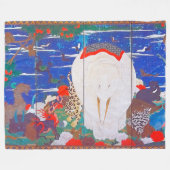 Vogels, dieren en bloeiende Planten (rechts)Jakuch Fleece Deken (Voorkant (Horizontaal))