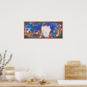 Vogels, dieren en bloeiende Planten (rechts)Jakuch Poster (Keuken)