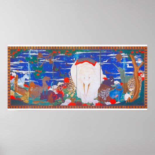 Vogels, dieren en bloeiende Planten (rechts)Jakuch Poster (Voorkant)