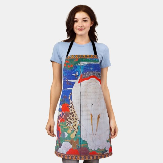 Vogels, dieren en bloeiende Planten (rechts)Jakuch Schort (Gedragen)