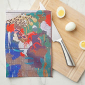 Vogels, dieren en bloeiende Planten (rechts)Jakuch Theedoek (Quarter Fold)