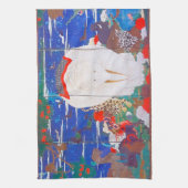 Vogels, dieren en bloeiende Planten (rechts)Jakuch Theedoek (Verticaal)