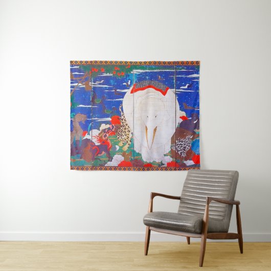 Vogels, dieren en bloeiende Planten (rechts)Jakuch Wandkleed (In Situ (horizontaal))