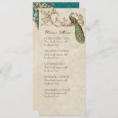  vogels donkerblauw Blauwgroen blauw, menukaart (Voorkant / Achterkant)