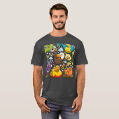 Vogels Doodles Hand getrokken jongen T-shirt (Voorkant volledig)
