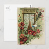 vogels door het raam briefkaart (Voorkant / Achterkant)