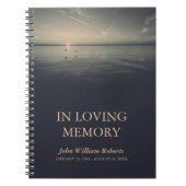 Vogels door oceaanzonsopgang in liefdevol geheugen notitieboek (Voorkant)