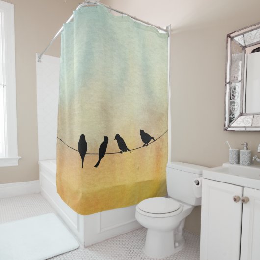 vogels douchegordijn (In situ)