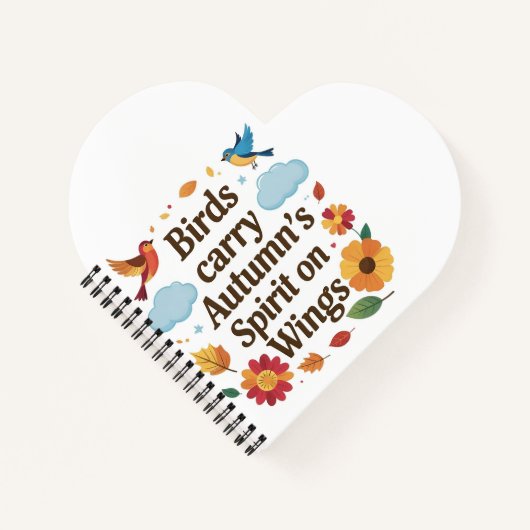 Vogels dragen de herfstgeest op vleugels notitieboek (Voorkant)